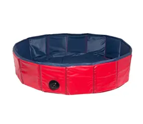 Karlie Zusammenklappbarer Pool für Hunde blau-rot 160x30cm