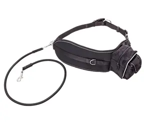 Karlie Sportgürtel mit Leine schwarz - 65-120 cm
