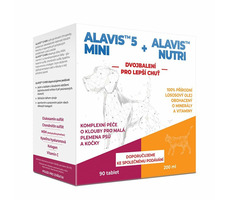 ALAVIS 5 MINI 60 Kapseln + ALAVIS Nutri 200 ml / Umfassende Gelenknahrung für Hunde und Katzen kleiner Rassen