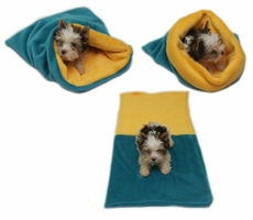 Marysa Bett 3 in 1 für Welpen & Kätzchen dunkelgrün-gelb