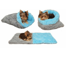 Marysa DE LUXE Bett 3 in 1 für Welpen & Kätzchen grau-hellblau