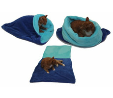 Marysa 3in1 Katzenbett blau-türkis - Größe XL