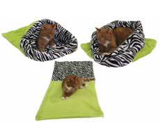 Marysa 3 in 1 Katzenbett hellgrün - ZEBRA - Größe XL
