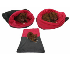 Marysa 3in1 Katzenbett grau-dunkelrosa - Größe XL