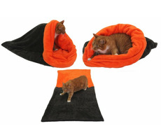 Marysa 3in1 Katzenbett dunkelgrau-orange - Größe XL