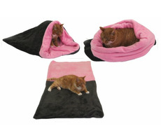 Marysa 3-in-1 Katzenbett Dunkelgrau-Hellrosa - Größe XL