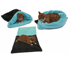 Marysa 3-in-1 Katzenbett dunkelgrau-türkis - Größe XL