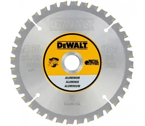 DeWalt DT1911 / Sägeblatt für Akkusägen / Durchmesser 165x20 mm / Schnittbreite 1,49 mm / Zähnezahl 36