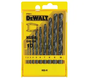 DeWalt DT5911 / Metallbohrer-Set / HSS- R / 1-10 mm / 10-tlg 