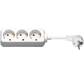 MicroConnect Verlängerungskabel mit 3 Steckdosen, 3M, weiß