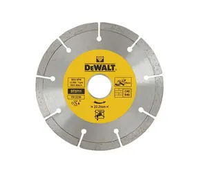 DeWalt DT3711 / Segmentierte Diamantklinge / Durchmesser 125x22,2 mm / Breite 1,8 mm / Anzahl der Segmente 9