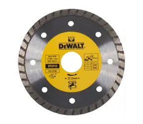 DeWalt DT3712 / Turbo-Diamantscheibe / Durchmesser 125x22,2 mm / Breite 2,2 mm