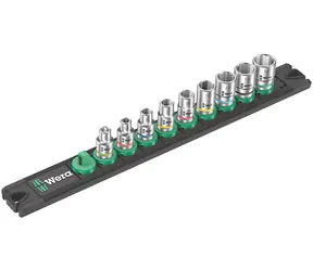 Wera Magnetleiste A 4 / mit Innensechskant-Satz / Anschluss Innenvierkant 1/4" / 9-teilig