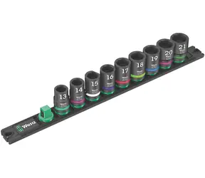 Wera Magnetschiene für C-Kopf Impaktor 1 mit einem Satz Innensechskantköpfen / Anschlussgröße 1/2" / 9-teilig
