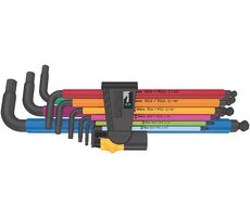 Wera 950/9 Hex- PLUS Multicolour Imperial 2 Steckschlüsselsatz / Zoll / BlackLaser / 9-tlg