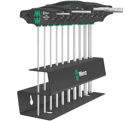 Wera 454/10 HF Satz Imperial 2 / Sechskant- PLUS -Kreuzgriff-Schraubendreher-Set mit Haltefunktion / Zoll / 10-teilig