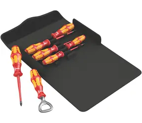 Wera Kraftform 100 iS/7 Set 2 Kraftform PLUS Schraubendreher-Set Serie 100 / Teilweise mit verjüngtem Klingendurchmesser / 7-teilig