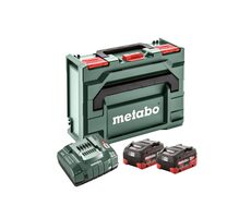 Metabo 685077000 Ladegerät-Set ASC 145 + 2x Akkus + Box / 18V / 2x5,5Ah / Li-HD / MetaBOX 145