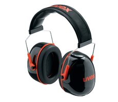 Uvex K3 2600003 schwarz-rot / Schalenprotektoren / Kopfband / SNR: 33 dB