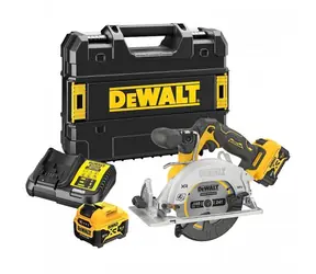 DeWalt DCS512P2 / Akku-Handkreissäge / 18V / 2x 5Ah / Durchmesser 140 mm / Schnitttiefe 47 mm / 3.600 U/min / ohne Akku