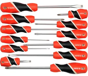 YATO YT-25967 / Schraubendrehersatz 12 Stück / 3-8 mm / PH0-PH3 / SQ1 / SQ2