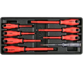 YATO YT-55462 / Steckdoseneinsatz - Elektriker-Schraubendreher-Set / 1000V / 8-tlg