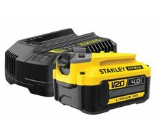 Stanley V20 4,0Ah Starterkit Akku + Ladegerät / 18V / 1x 4,0 Ah