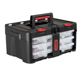 Keter Stack'N'Roll Organizer-Set, schwarz / 3 Organizer / 48,1 x 23,3 x 33,2 cm