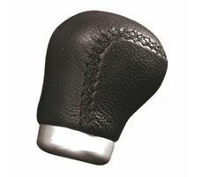 Carpoint Schalthebelkopf Aluminium (echtes Leder) / universal