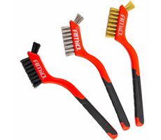 AMiO Bürsten zur Reinigung und Korrosion von Stahl/Messing/Nylon - 3er-Set