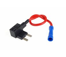 AMiO Messersicherungshalter Mini mit Abzweig/Bypass 12V 20A - zum Anschluss anderer Geräte