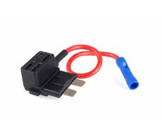 AMiO MiDi Messersicherungshalter mit Abzweig/Bypass 12V 20A - zum Anschluss anderer Geräte