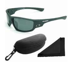Polarized Sonnenbrille 96 - schwarzes Gestell / dunkle Gläser / polarisierte Gläser / Etui und Stoff