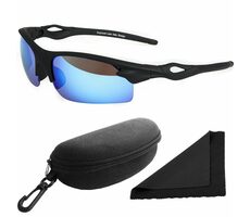 Polarized Sonnenbrille 174 - schwarzes Gestell - blauer Spiegel / polarisierte Gläser
