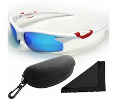 Polarized Sonnenbrille 174 - weißes Gestell - blauer Spiegel / polarisierte Gläser