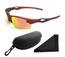 Polarized Sonnenbrille 174 - rotes Gestell - rotgoldener Spiegel / polarisierte Gläser