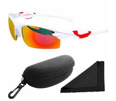 Polarized Sonnenbrille 174 - weißes Gestell - rotgoldene Spiegelgläser / polarisierte Gläser 