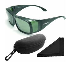 Polarized Sonnenbrille 202 - schwarzes Gestell - dunkle Gläser / polarisiert / Etui und Stoff