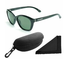 Polarized Sonnenbrille 206 - schwarzes Gestell - dunkle Gläser / polarisierte Gläser / Etui und Stoff