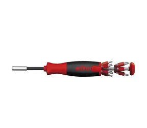 Wiha 38601 Magnetschraubendreher mit LiftUp 25 Bit-Magazin / 12 Bits / 1/4"