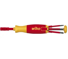 Wiha 41234 Schraubendreher mit Bitmagazin LiftUp Electric - schlanke Ausführung / 6 Bits 