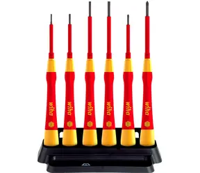 Wiha 42989 Feinschraubendreher-Set PicoFinish Electric / 6 Schraubendreher / Phillips / flach