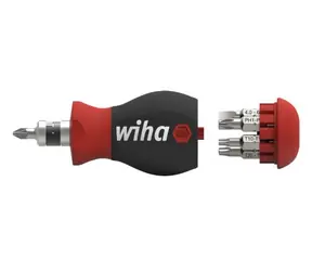 Wiha 43613 Schraubendreher mit Teleskop-Bitmagazin Stubby / 7 Bits