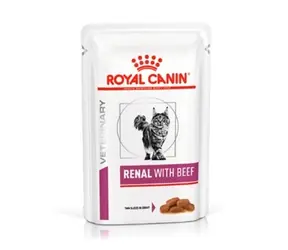 Royal Canin VD Renal mit Rind 12 x 85 g / Beutel für Katzen / Unterstützung der Nierenfunktion