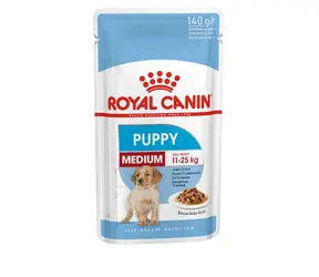 Royal Canin Medium Puppy in Sauce 10 x 140 g / Beutel für Hunde / Hunde mittlerer Rassen (11-25 kg) / bis 12 Monate