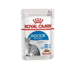Royal Canin Indoor Sterilisierte Häppchen in Soße 12 x 85 g / Beutel für Katzen 