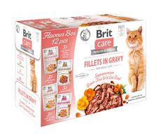 Brit Care Cat Flavour Box Filet in Gravy - 4x3 Stück (12x85g) 1,02 kg / Beutel für Katzen
