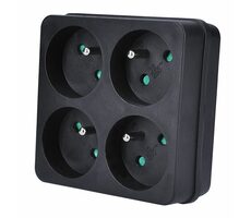 Solight Anschlussdose 4 x 10A schwarz