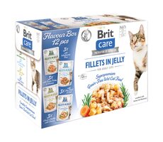 Brit Care Cat Flavour Box Filet in Jelly 4x3 Stück (12x85 g) 1,02 kg / Beutel für Katzen