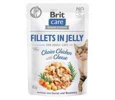Brit Care Katzenfilets in Jelly Choice Chicken mit Käse 85 g / Beutel für Katzen